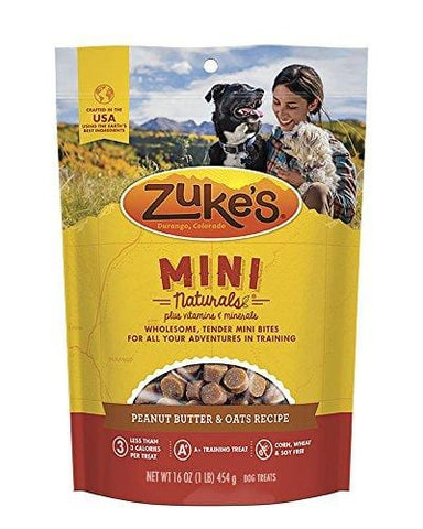 Zuke'S Mini Naturals Peanut Butter & Oats Recipe Dog Treats - 16 Oz. Pouch