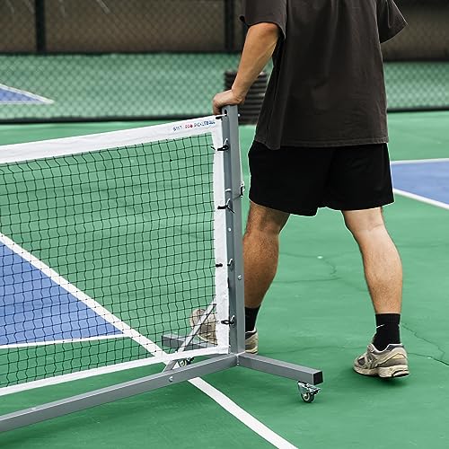 A11N Pro Pickleball Net with Wheels and Hand Winch, Tournament Regulat
