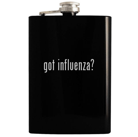got influenza? - Black 8oz Hip Drinking Alcohol Flask