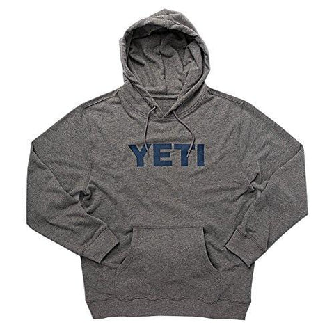 YETI Logo Hoodie Pull Over Sweatshirt Heather Gray, Medium
