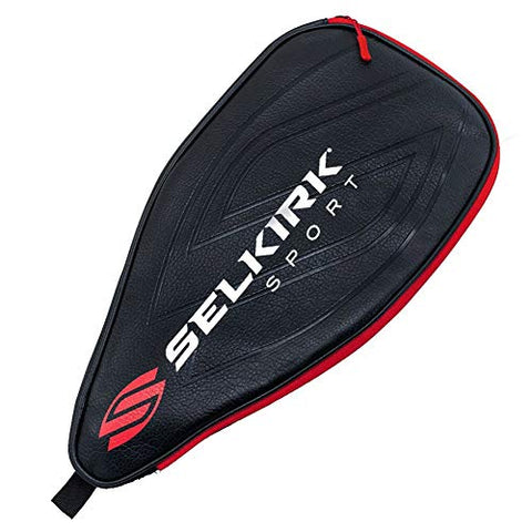 Selkirk Premium Pickleball Paddle Cover (Black/Red) | Durable Leather Pickleball Covers for Paddles | High-Quality Pickleball Accessories and Pickleball Equipment Made in the USA | Pickleball Case