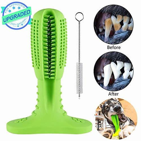 YOMERTO Dog Toothbrush 2019 Upgraded Version Dog Chew Toy Tooth Cleaner Dog Teeth Brushing Stick 100% Natural Rubber Doggy Puppy Oral Dental Care