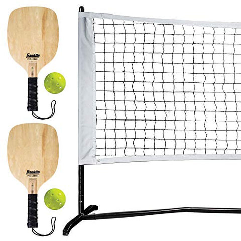 Franklin Sports Half Court Size Pickleball Net by Franklin Pickleball - Includes 10ft Net, (2) Paddles, and (2) X-40 USA Pickleball Approved Pickleballs