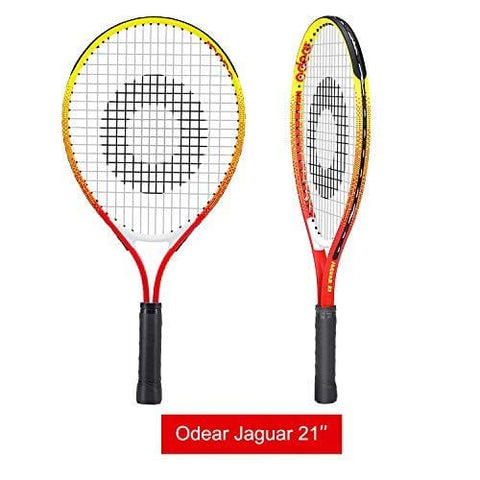 Odear Kids Junior Tennis Racket Strung with Cover (Red, 21)