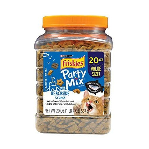 Purina Friskies Made in USA Facilities Cat Treats; Party Mix Beachside Crunch - 20 oz. Canister
