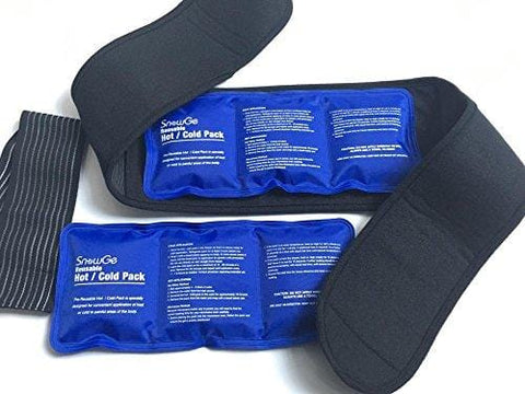 SnowGe 2 Large Hot Cold Ice Gel Pack with 1 Waist/Lumbar Back Belt Wrap Support for Pain Relief (Knee,Neck,Shoulder,leg,hip etc.)