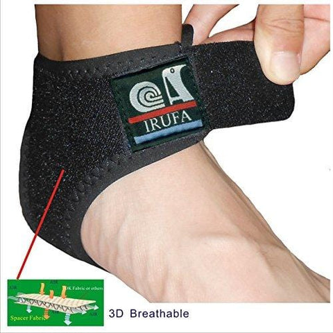 IRUFA, AN-OS-11,3D Breathable Elastic Knit Patented Fabric Adjustable Athletics Achillies Tendon Ankle Wrap, Plantar Fasciitis, Pain Relief for Sprains, Strains, Arthritis and Torn Tendons (L/XL)