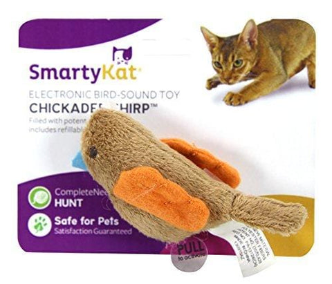 SmartyKat Chickadee Chirp Cat Toy with Bird Sounds(shapes/colors may vary)