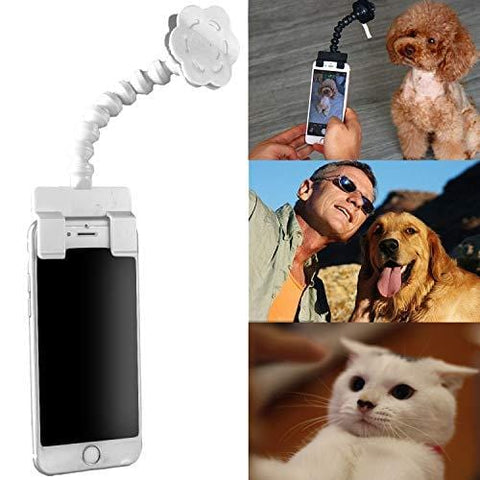 Seafirst Dog Cat Selfie Stick Clamp Treat for Pet Attention Upgrade Take Photo Booth Phone Attachment Selfie Training Toy Fit Most Phones