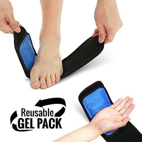 Cold & Hot Therapy Wrap, Reusable Gel Pack for Pain Relief. Great for Sprains, Muscle Pain, Bruises, Injuries, Etc. (Foot, Arm, Elbow, Ankle).