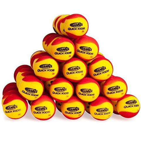 Gamma Sports Quick Kids 36 Foam Low Bounce Training and Practice Tennis Balls for Kids and Beginners, 75% Slower than Standard Tennis Balls (Designed for 36' Tennis Courts, 60 Pack, Yellow/Red) [product _type] Gamma - Ultra Pickleball - The Pickleball Paddle MegaStore
