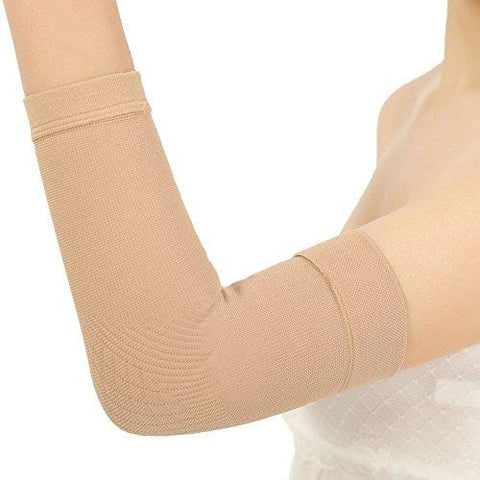 Spotbrace Medical Arm Elbow Brace Sleeve, Thin Elastic Compression Elbow Support Wrap for Men Women Arthritis, Golfers, Tennis, Badminton, Pain Relief Sprain, Muscle Injury, Tendonitis - Nude, 1 Pair