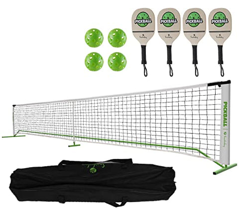 SmarketBuy Pickleball Net Set 22FT x 36inch Portable Pickleball Net System with 4 Paddles & 4 Pickleballs and Carrying Bag Suitable for Beginners and Professional Players
