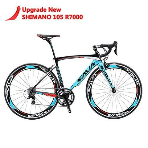 SAVADECK 700C Road Bike T800 Carbon Fiber 50CM Frame/Fork/Seat Post with Shimano 105 5800 22 Speed Derailleur System and Kenda 23C Tire Ultra-Light 18.96lb(52cm/Blue)
