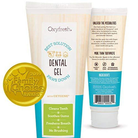 Oxyfresh Pet Toothpaste For Dogs & Cats- Professional formula - Fresh Breath & Healthy Teeth & Gums for Dogs and Cats - Fast-acting Dental Care Pet Gel - Cleans Teeth, Removes Plaque & Freshens Breath