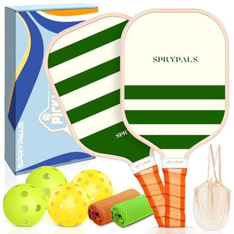 Sprypals Pickleball Paddles,USAPA Approved Fiberglass Surface with Polypropylene Core Pickleball Set Premium Pickleball Rackets Pickleball Paddle Set for Men Women