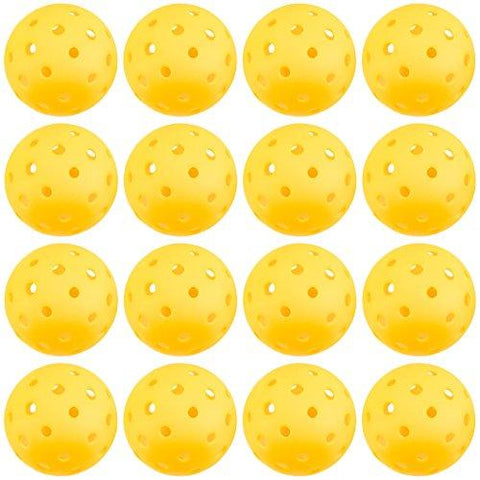 Crown Sporting Goods Pickleball Balls, Standard Size (40 Hole Pattern) - Outdoor Game, Practice, Training Polymer Balls, Goldenrod Yellow (12-Pack)