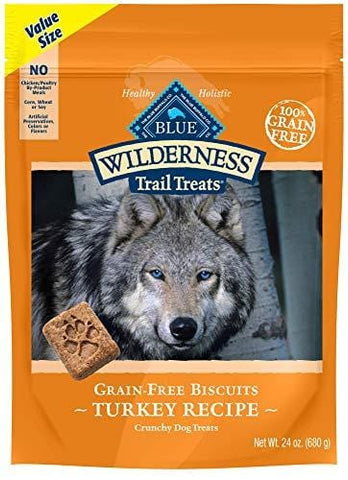Blue Buffalo Wilderness Trail Treats Grain Free Crunchy Dog Treats Biscuits, Turkey Recipe 24-oz bag