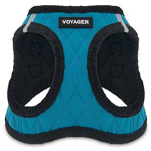 Voyager Step-In Plush Dog Harness - Soft Plush, Step In Vest Harness for Small and Medium Dogs by Best Pet Supplies - Turquoise Plush, Large (Chest: 18" - 21")