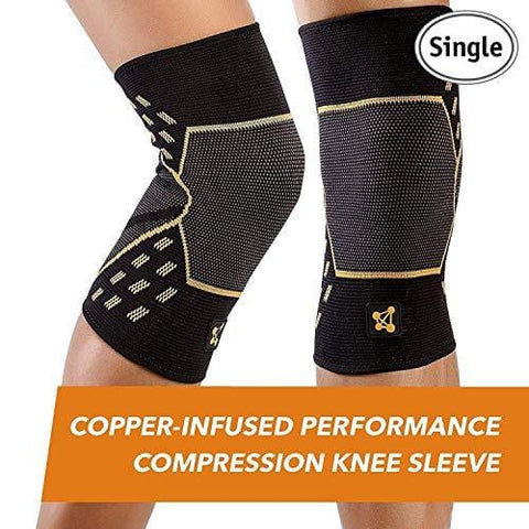 CopperJoint – Copper-Infused Performance Compression Knee Sleeve, Promotes Increased Blood Flow to The Knee and Provides Enhanced Compression and Support for Athletes, Single Sleeve (Small)