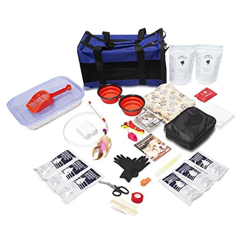 Emergency Zone Cat Deluxe Bug Out Emergency Survival Kit. Prepare Your Cat for Hurricanes, Earthquakes, Wildfires, etc.