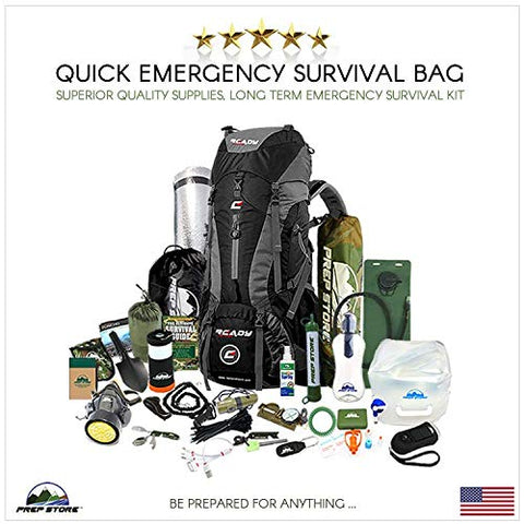Prep Store - Quick - Emergency Survival Pack - Survival Kit - Bugout Bag - Hurricane Emergency Kit - Survival Bag - Bug Out Bag (Quick Kit)