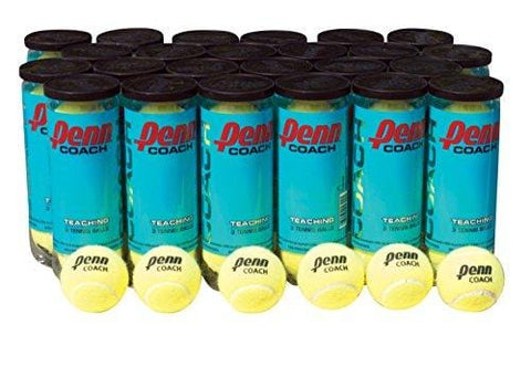 Penn Coach Practice Tennis Balls, Case of 72 Balls, 24 cans, 3 Balls per Can
