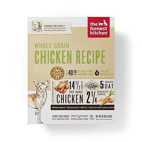 Honest Kitchen Human Grade Dehydrated Organic Grain Chicken Dog Food Box, 10 lb