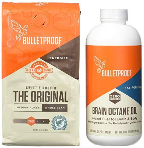 Bulletproof Upgraded Coffee 12 OZ - Brain Octane Edition 16 fl OZ, Starter Kit