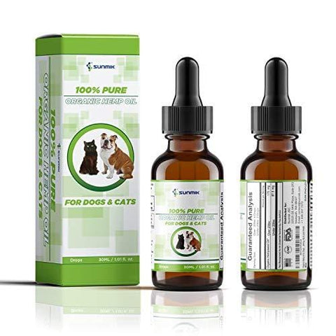 Hemp Oil for Dogs and Cats, 100% Pure, Made in USA, Promotes Natural Anxiety Relief, Mood and Sleep, Hip and Joint Health