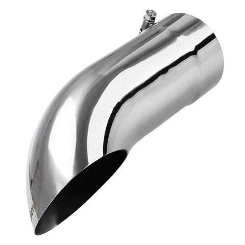 Upower Diesel Exhaust Tip 5 Inch Inlet 5" Outlet 16" Long Tailpipe Turn Down Stainless Steel 304 Bolt-On