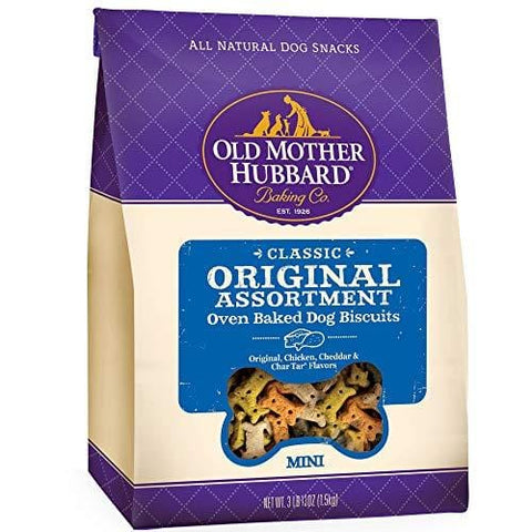 Old Mother Hubbard Classic Crunchy Natural Dog Treats, Original Assortment Mini Biscuits, 3.8 (3 Lb 13Oz)-Pound Bag