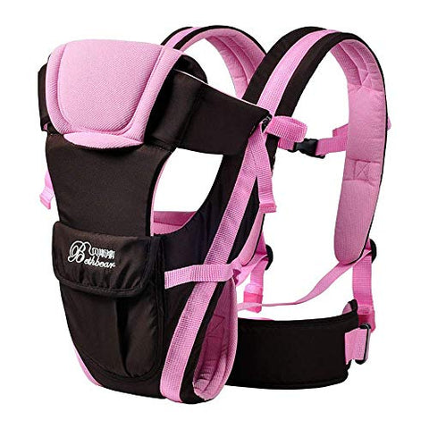 2-30 Months Baby Carrier, Ergonomic Kids Sling Backpack Pouch wrap Front Facing Multifunctional Infant Kangaroo Bag (Pink)