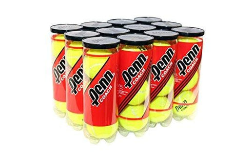 Penn Coach Pressurized Tennis Balls - Regular Duty Felt Practice & Training Tennis Balls - 12 Cans, 36 Balls