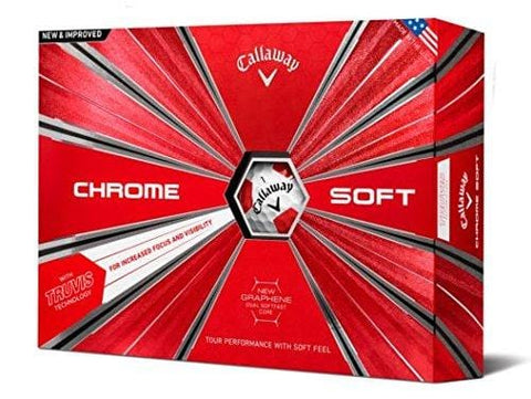 Callaway Golf Chrome Soft Truvis Golf Balls, (One Dozen), White/Red [product _type] Callaway - Ultra Pickleball - The Pickleball Paddle MegaStore