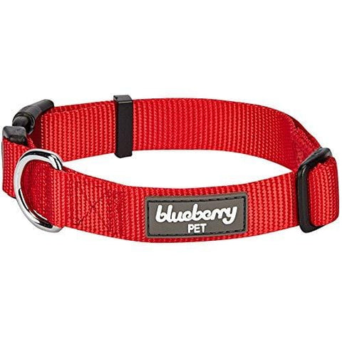 Blueberry Pet 32 Colors Classic Dog Collar, Rouge Red, Large, Neck 18"-26", Nylon Collars for Dogs