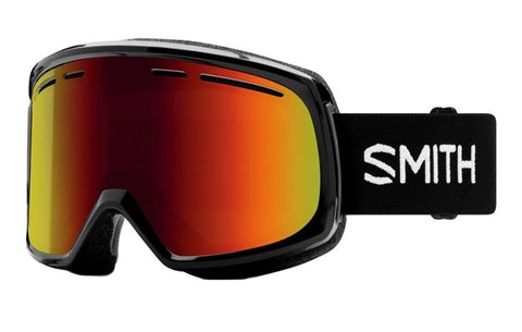 Smith Optics Adult Range Asian Fit Snow Goggles,Black Frame/Red Sol-X Mirror