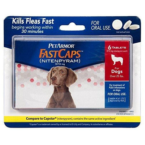 PetArmor FastCaps (nitenpyram) Oral Flea Control Medication, 25 lbs and Over, 6 count