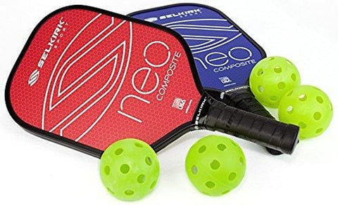 Selkirk NEO Composite Pickleball Paddle Set (2 Paddles + 4 Balls) - USAPA Approved - PowerCore Polymer Core - Composite Surface - EdgeSentry Protection - ThinGrip Handle - Pickleball Racket/Racquet. [product _type] Selkirk Sport - Ultra Pickleball - The Pickleball Paddle MegaStore