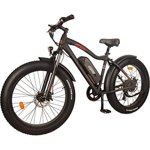 DJ Fat Bike 750W 48V 13Ah Power Electric Bicycle, UL 2849, Matte Black, LED Bike Light, Suspension Fork and Shimano Gear,