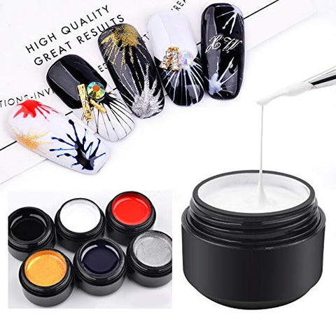 Barhunkft(TM) Nail Art UV Gel Drawing Elastic Line Painting Gel Varnish Silk Spider Graffiti(Random Color)