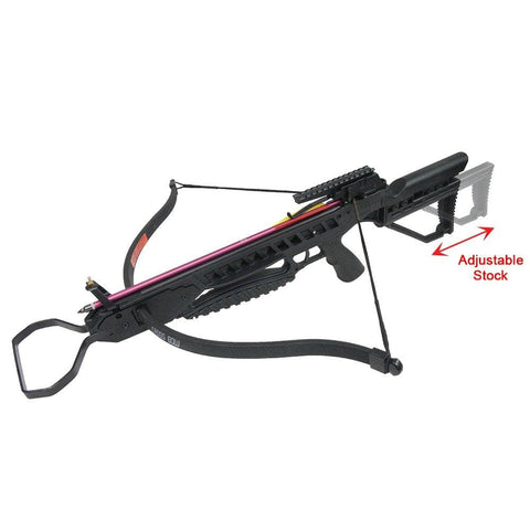 175 lb Black Hunting Crossbow Archery Bow +8 Arrows/Bolts +Rail Lube +Stringer +Rope Cocking Device 180 150 80 50 lbs