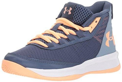 Under Armour Girls' Pre School Jet 2018 Basketball Shoe, Utility (500)/Washed Blue, 2.5