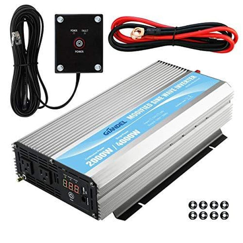 GIANDEL 2000W Power Inverter 12V DC to 110V 120V AC with Remote Control and LED Display Dual AC Outlets & USB Port for RV Truck Boat