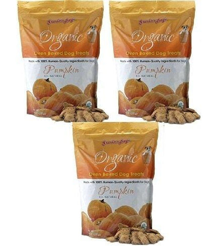 (3 Pack) Grandma Lucy's Organic Oven Baked Pumpkin Dog Treats, 14 Ounces each