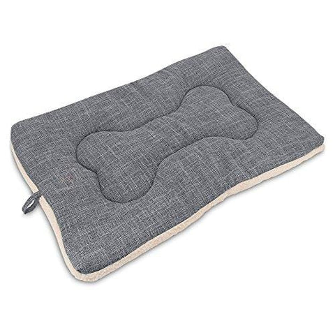 Best Pet Supplies Machine Washable Dog Crate Mat - Double-Sided Kennel Pad-Grey Linen, X-Large