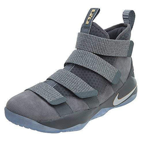 NIKE Lebron Soldier Xi Mens Basketball-Shoes 897644-010_12 - Cool Grey/Pure Platinum-Metallic Gold