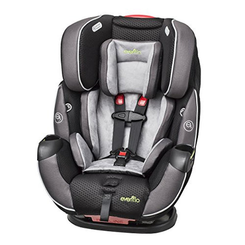 Evenflo Symphony Elite All-In-One Convertible Car Seat, 5-Point Infinite Slide Harness, Easy to Install, Forward / Rear Facing, Booster Seat, 110-lb Capacity, Multiple-Position Recline, Paramount Gray
