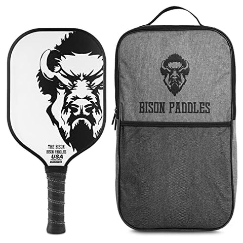 Bison Paddles: Graphite Pickleball Paddles - Textured Carbon Surface Provides Extra Spin | Durable Pickleball Rackets | Honeycomb Core Improves Pickle Ball Placement and Control (Bison Edition)
