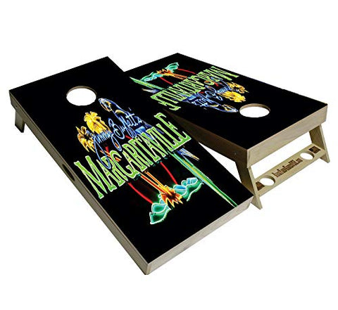 BackYardGamesUSA Tropical Series - Premium Cornhole Boards w Cupholders and a Handle - Includes 2 Regulation 4' x 2' Cornhole Boards w Premium Birch Plywood and 8 Cornhole Bags (Tropical 591)